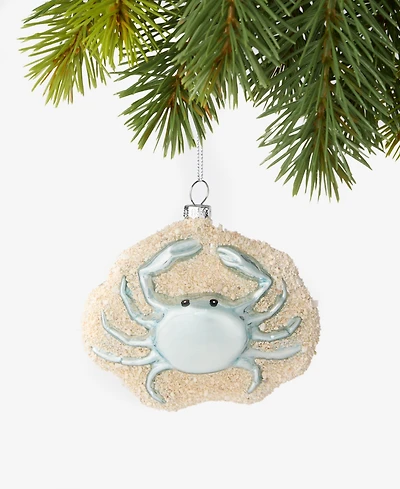 Holiday Lane Seaside Glass Crab Ornament, Macy's Exclusive