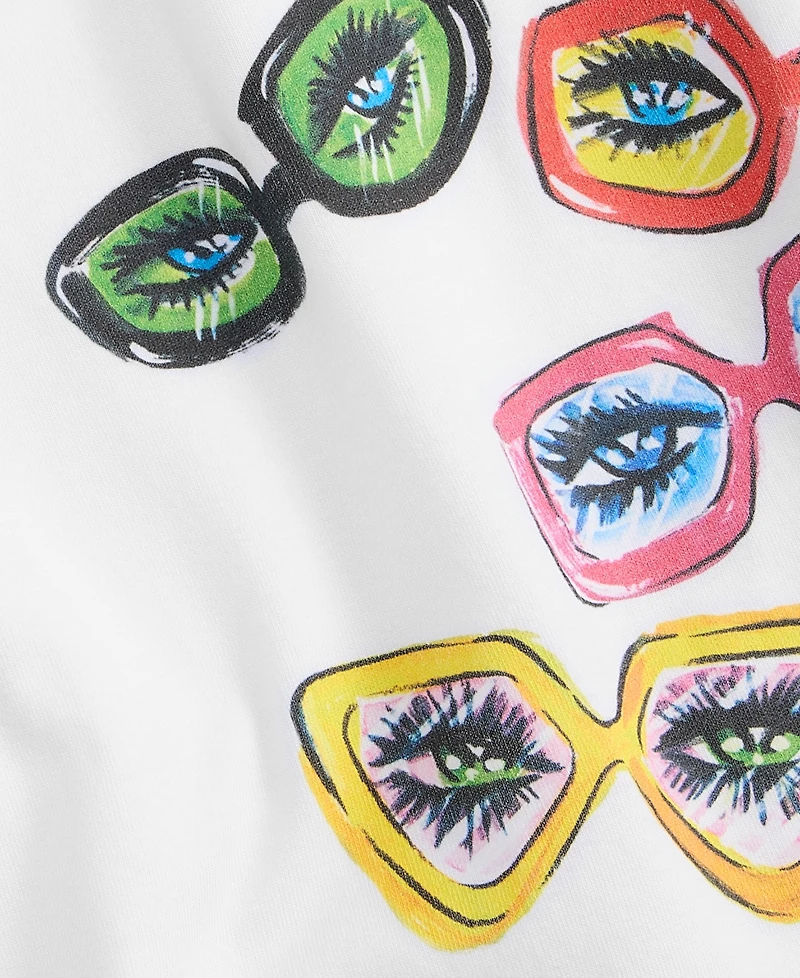 Women's Cropped Sunglasses T-Shirt, Macy's Exclusive- Molly Rogers Capsule Collection
