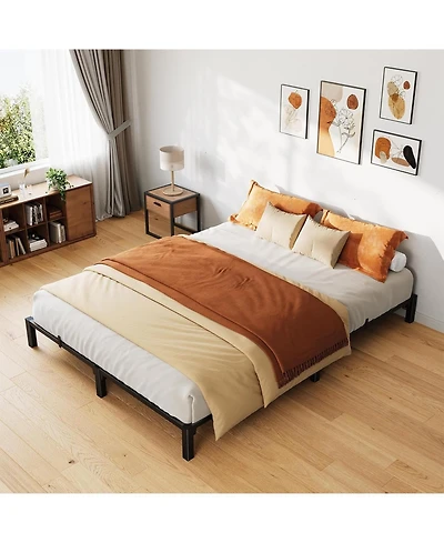 gaomon Bed Frame King Size, 8 Inch Metal Platform, No Screws Needed, No Box Spring Needed, Heavy Duty, 800 Lbs Capacity, Tool-Free Assembly