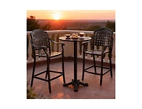 Slickblue Cast Aluminum Outdoor Bar Chairs Set of 2 Counter Height