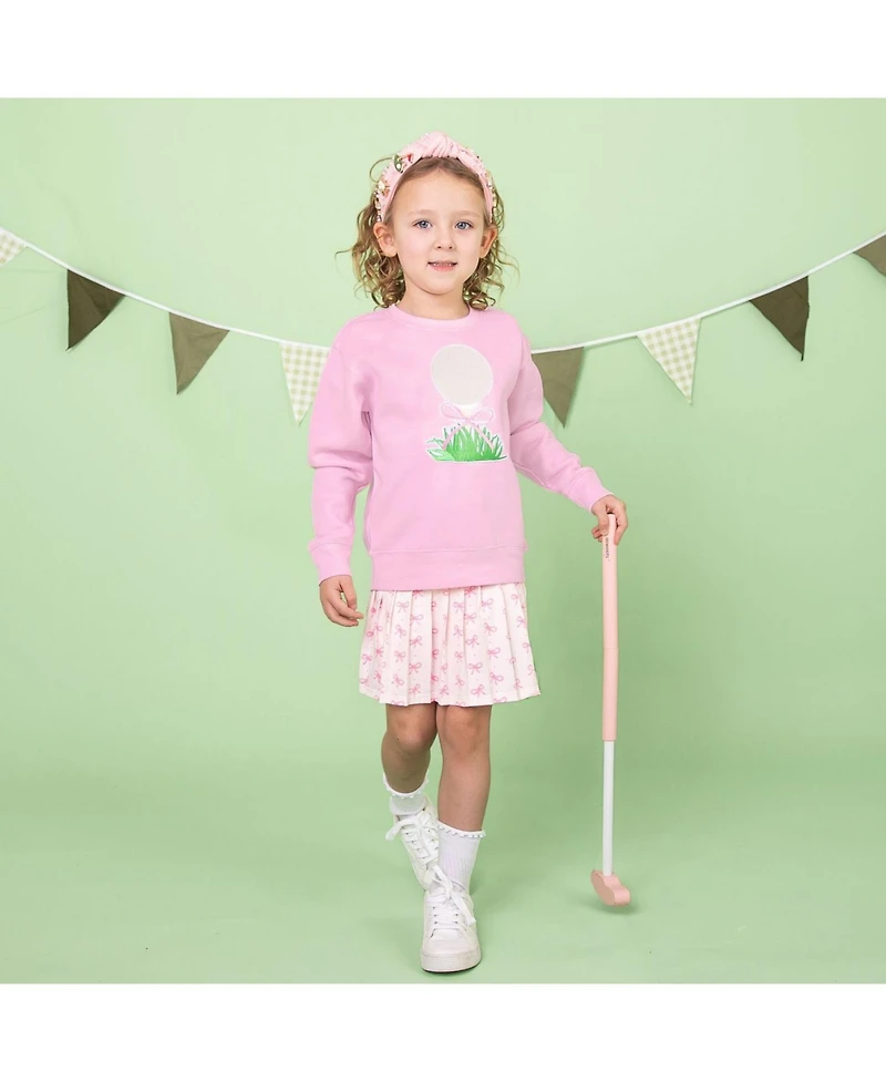 Sweet Wink Little Girls Golf Tee Bow Patch Sweatshirt
