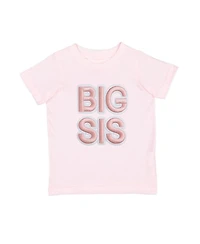 Sweet Wink Little Girls Big Sis Embroidered Patch Short Sleeve T-Shirt