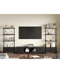 Sugift 54-Inch Tall Bookshelf Bookcase Shelving Unit with Storage Cabinet Heavy for Living Room/Office