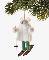Holiday Lane Cozy Cabin Felt Ski Mouse Ornament, Macy's Exclusive