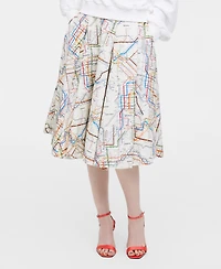 Women's Subway-Print Full Skirt, Macy's Exclusive- Molly Rogers Capsule Collection