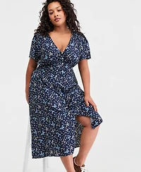 Levi's Plus V-Neck Button-Front A-Line Midi Dress