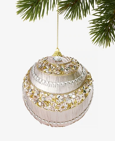 Holiday Lane Jeweled Classics Rose Gold Jeweled Ball Ornament, Macy's Exclusive
