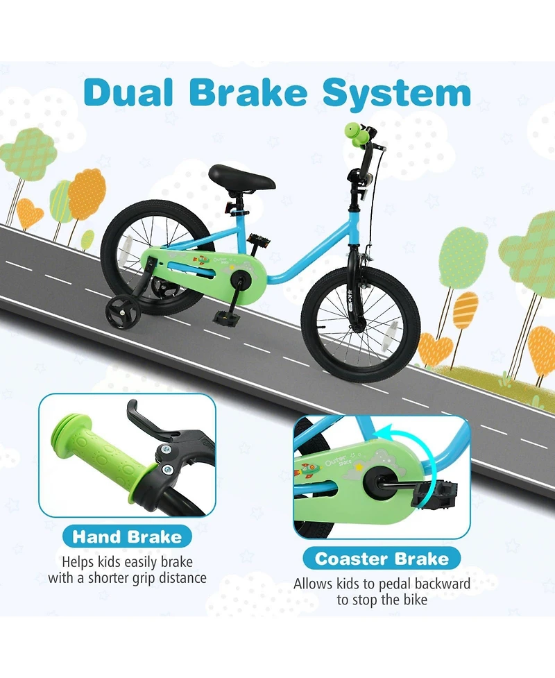 Mecale Kids Bike for 3-7 Years Old Boys and Girls 16 Inch Children Bicycle-16 Inches