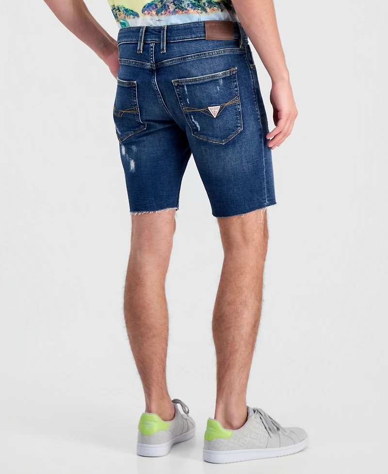 Guess Men's Distressed Denim Slim Shorts