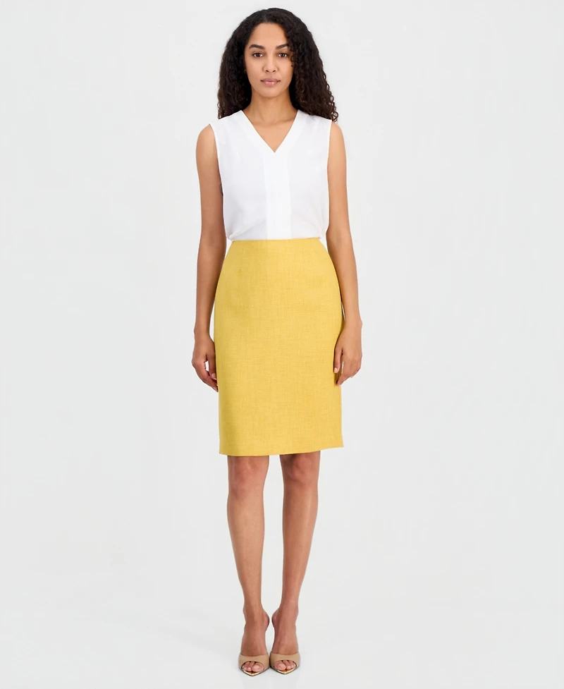 Kasper Women's Textured Knee-Length Pencil Skirt, Regular & Petite
