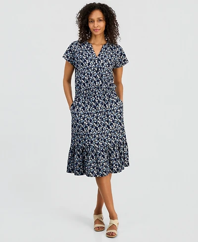 Style & Co Women's Printed Knit Midi Dress, Macy's Exclusive