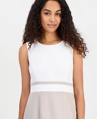 Kasper Women's Sleeveless Colorblocked Sheath Dress