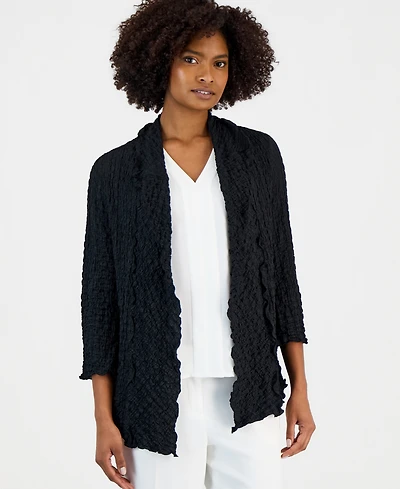 Kasper Women's Collared Open-Front Jacket