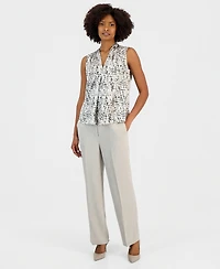 Kasper Women's Sleeveless V-Neck Printed Top