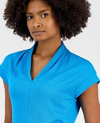 Kasper Petite V-Neck Pull-On Blouse