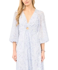 Parker Women's Balloon-Sleeve Twist-Front Maxi Dress