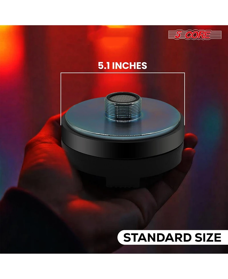 5 Core Compression Driver 135W Rms 8 Ohm Titanium Horn Throat Tweeter Speaker 18 Tpi Threading - 2PCS