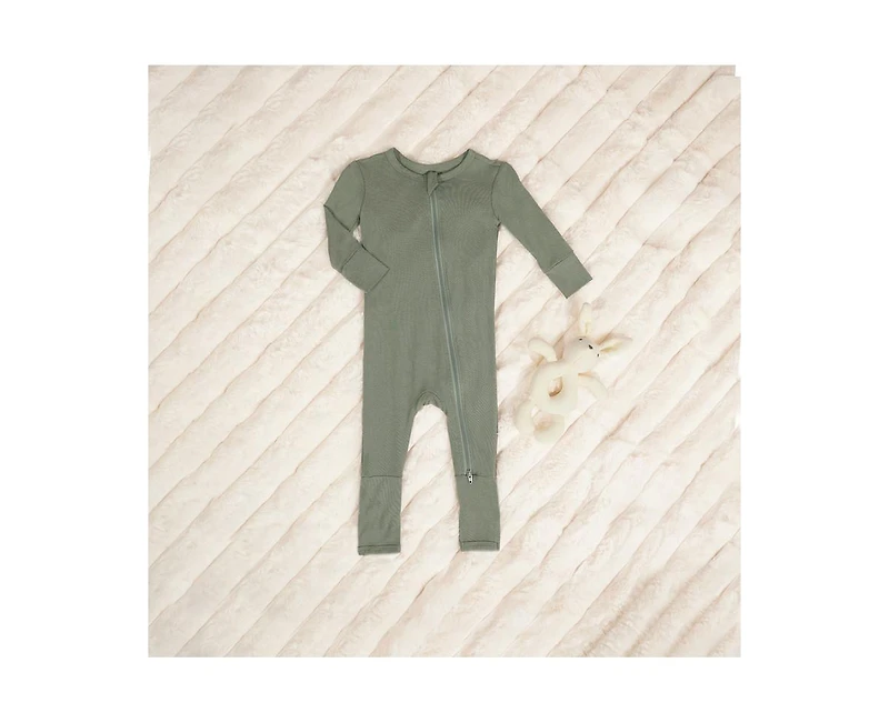 Baby Grey By Everly Convertible Romper Fitted Long Sleeve Pajama