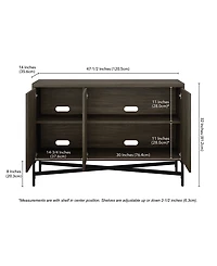 Hudson & Canal Brighton 48" Wide Rectangular Fluted Buffet Table