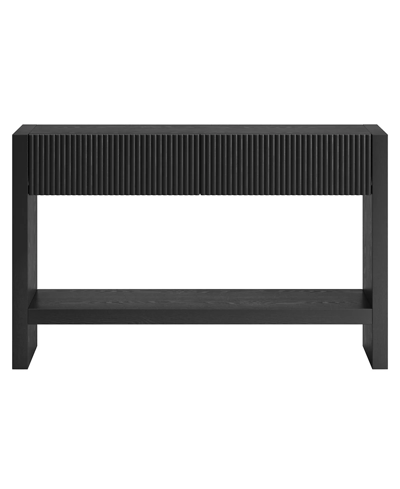 Hudson & Canal Manzanita 48" Solid Wood Wide Rectangular Fluted Console Table