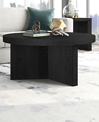 Hudson & Canal Holm 32" Wide Round Fluted Coffee Table