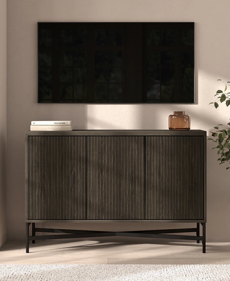 Hudson & Canal Brighton 48" Wide Rectangular Fluted Buffet Table