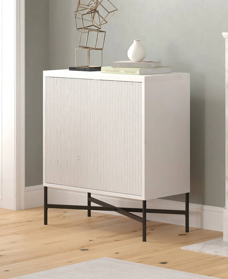 Hudson & Canal Brighton 28" Wide Rectangular Fluted Accent Cabinet