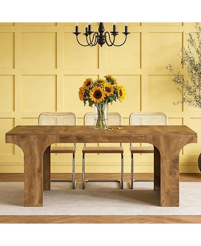 Tribesigns Large Dining Table for 6-8 People, 70.9" Long Wooden Kitchen Dinner Table