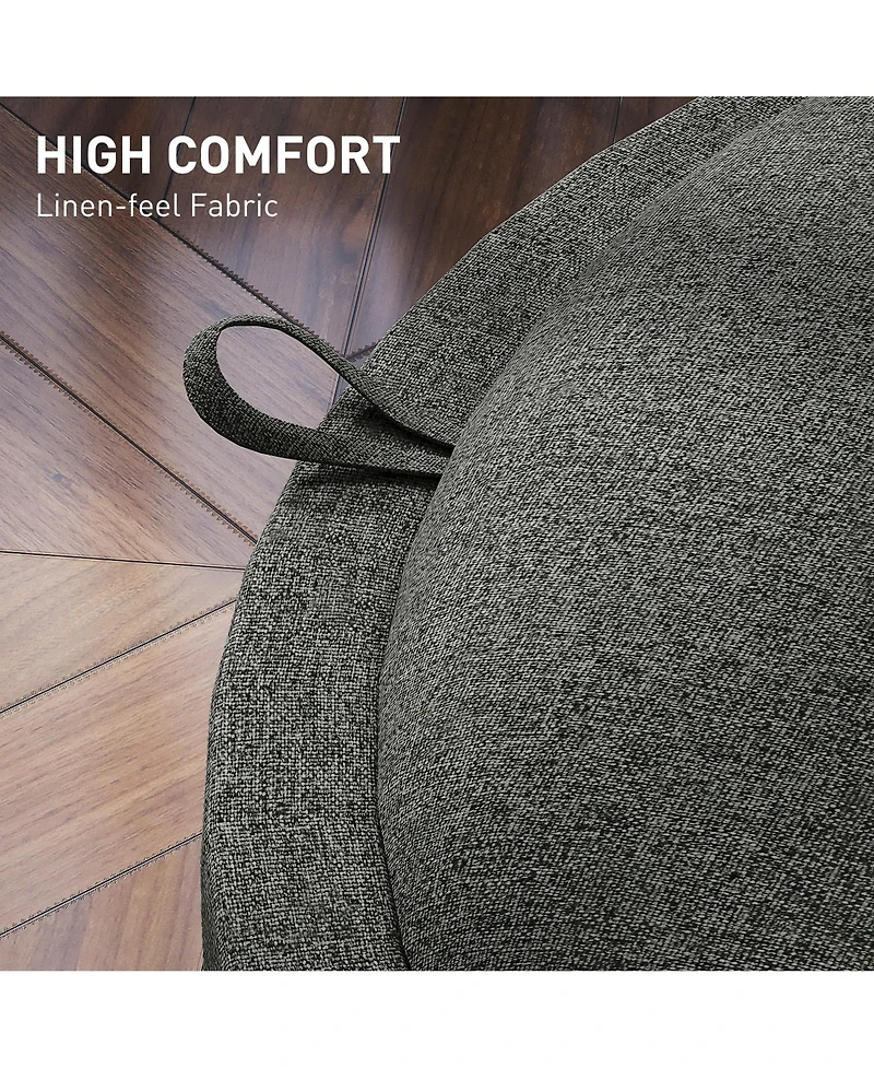 Homcom Round Storage Ottoman Table with Flip Top Tray,