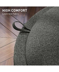 Homcom Round Storage Ottoman Table with Flip Top Tray,