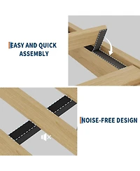 gaomon Upholstered Bed Storage Headboard Led Boucle Platform Charging Station No Box Spring Easy Assembly