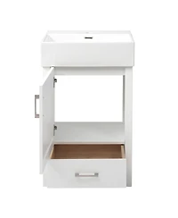 Sillysis 20" Modern Bathroom Vanity with Ceramic Sink, Solid Wood Frame & Drawer for Small Spaces