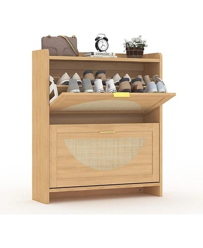 gaomon 2 Flip-Drawer Shoe Storage Cabinet