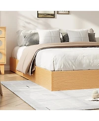 gaomon Wood Platform Bed Frame Minimalist Wooden Bed Slat Support No Box Spring Easy Assembly