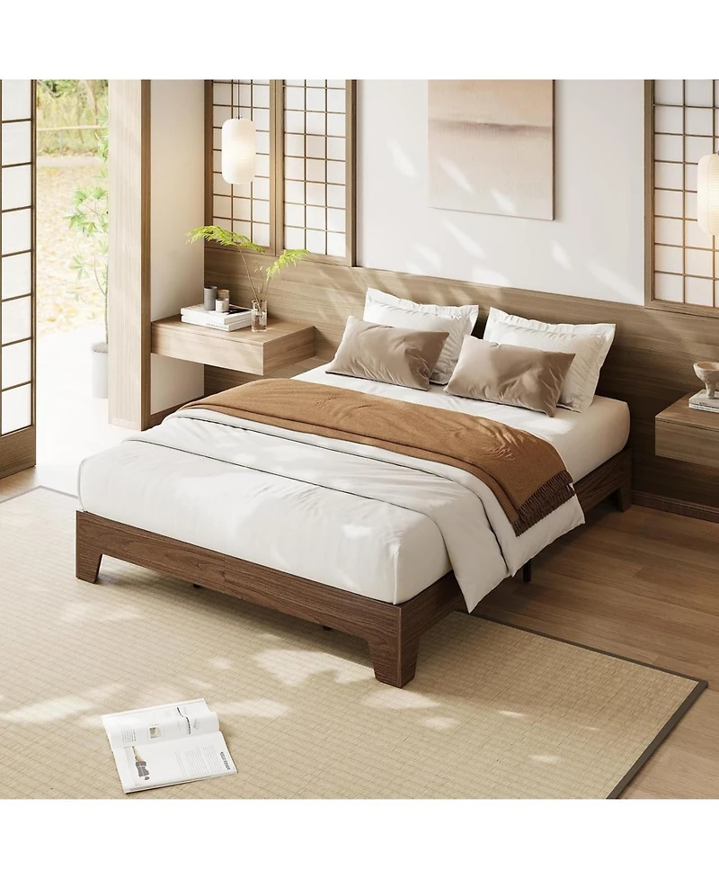 gaomon Platform Bed Frame Underbed Storage Clearance Wood Metal Slat No Headboard No Box Spring Easy Assembly