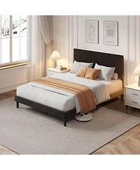 gaomon Queen Size Bed Frame Velvet Upholstered Platform Bed Frame No Box Spring Needed with Under-Bed Storage and Strong Wood Slats Support