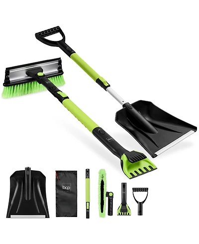 Best Choice Products 39" Extendable Snow Brush with Shovel, Squeegee and Ice Scraper Storage Bag