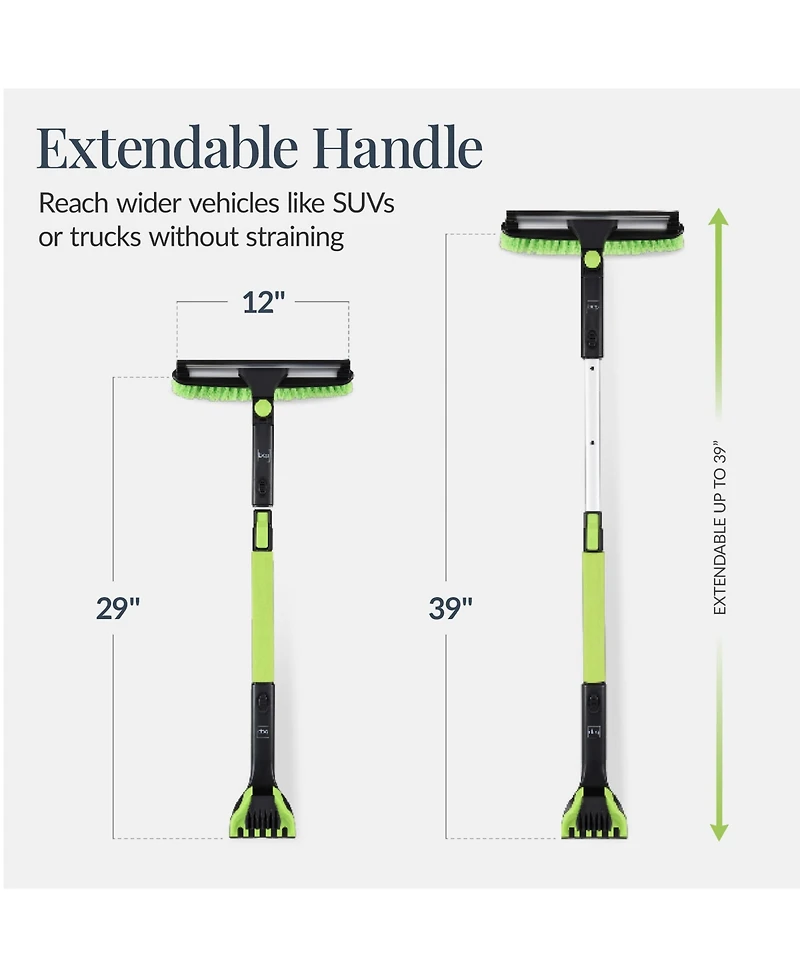 Best Choice Products 39" Extendable Snow Brush with Shovel, Squeegee and Ice Scraper Storage Bag