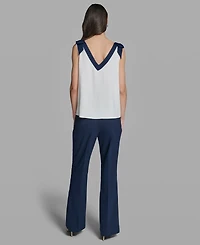 Karl Lagerfeld Paris Petite Boat Neck Top