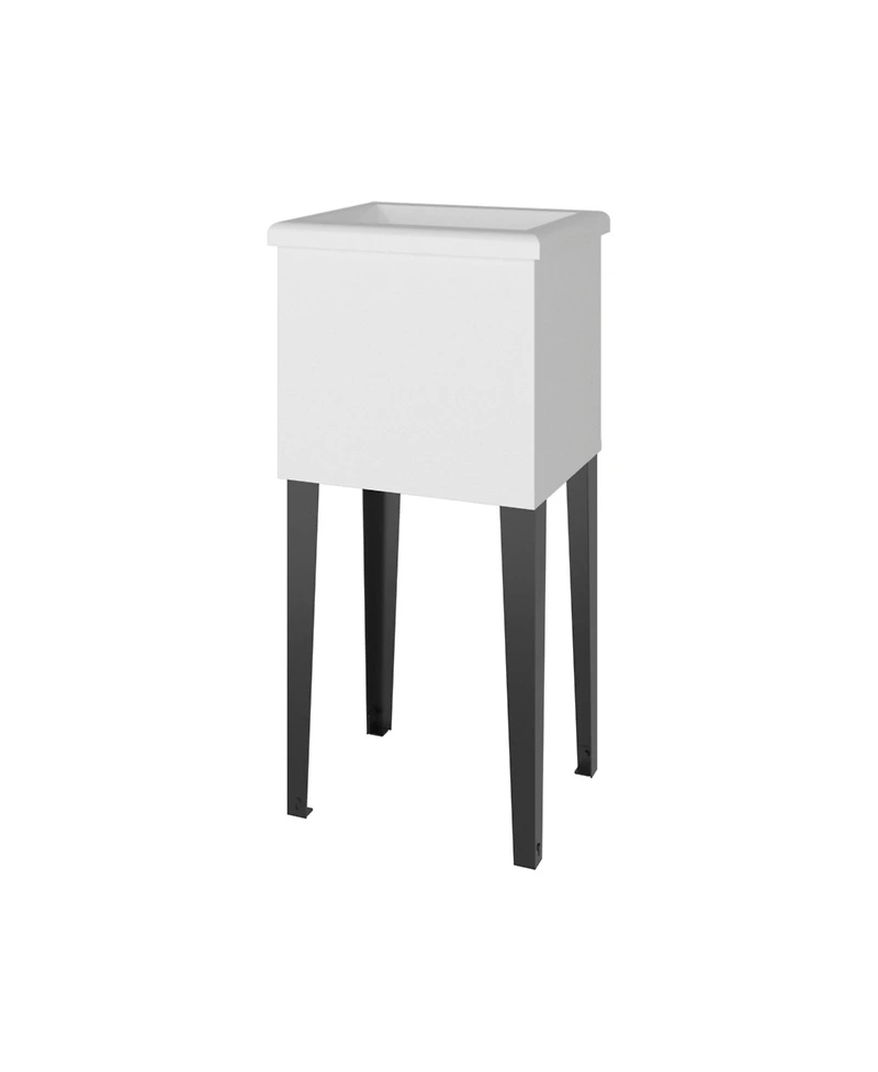 Fm Furniture Katy Compact Utility Sink with Metal Legs for Laundry Room