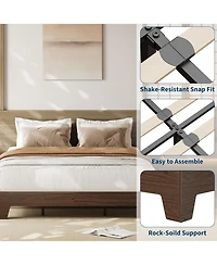 gaomon Platform Bed Frame Underbed Storage Clearance Wood Metal Slat No Headboard No Box Spring Easy Assembly.