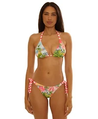 Becca Womens Beach Cheryl Reversible Triangle Top Miami Moderate Coverage Swim Bottoms