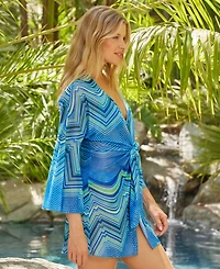 Becca Women's Summer Sunrise Tie-Front Cover-Up Tunic