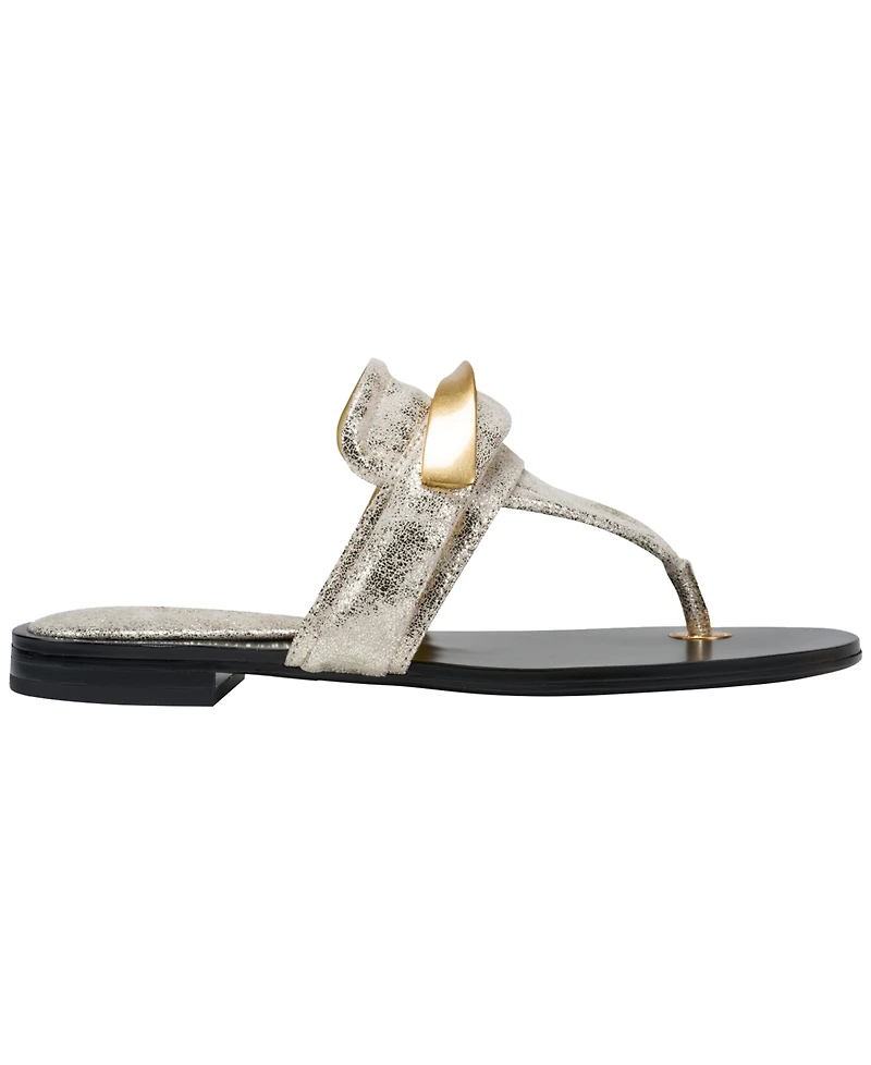 Donna Karan New York Women's Velvet Flat Thong Sandals