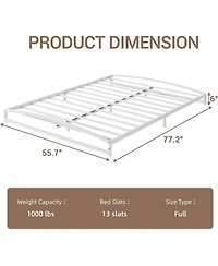 gaomon Full Low Bed Frame 6 Inch Heavy Duty Metal Platform Mattress Foundation Noise-Free No Box Spring Easy Assembly
