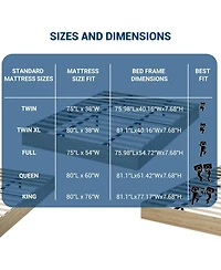 gaomon Full Wood Platform Bed Frame Sturdy Wooden Bed Slat Support No Box Spring Minimalist Floor-Standing Easy Assembly Burlywood