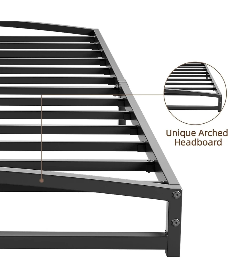 gaomon Low Profile Metal Platform Bed Frame- 6 Inch Heavy Duty- Mattress Foundation- Noise-Free- No Box Spring Needed- Easy Assembly