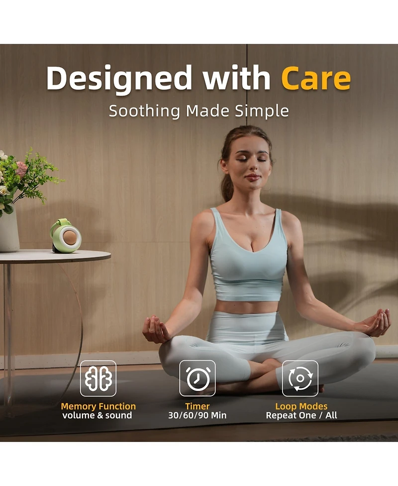 Alilo Pocket Soother Portable Baby Sound Machine – White Noise, Soothing Sounds and Nightlight