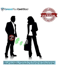 Conceal Plus Men's Card Blocr Slim Rfid Blocking Credit Wallet Black Pu Leather