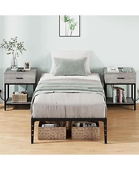 gaomon14-Inch Metal Platform Bed Frame Storage Steel Slat Support Noise-Free No Box